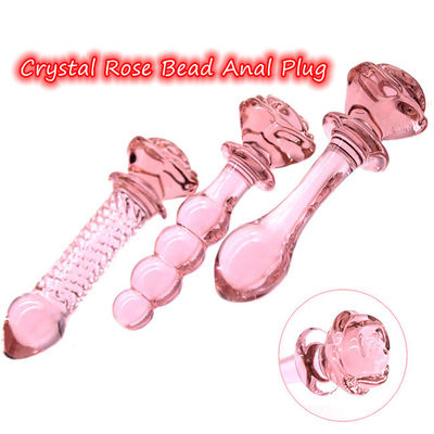 Crystal Rose Butt Plug Silicone Male Masturbator Anaal Vaginal Expander